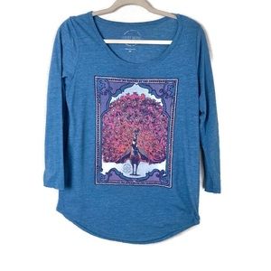 Women’s Lucky Brand M Blue 3/4 Sleeve Top